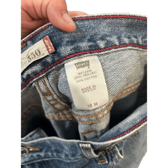 Levi's 550 Relaxed Fit High Rise Tapered Leg Jeans Blue Denim Medium Wash Sz 16M - Picture 9 of 12